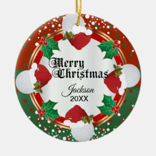 Christmas Golf Design   DIY Name Ceramic Tree Decoration