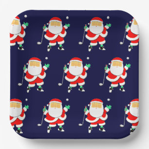 Christmas Golf Holiday Party Paper Plates
