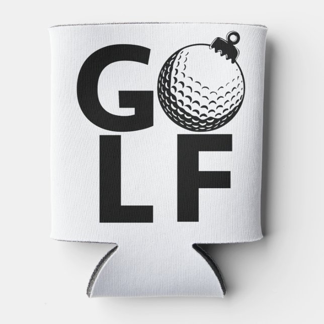 Christmas Golf Ornament Can Cooler (Front)