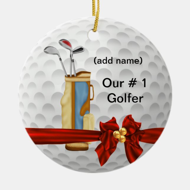 CHRISTMAS  GOLF Personalised Ornament (Front)