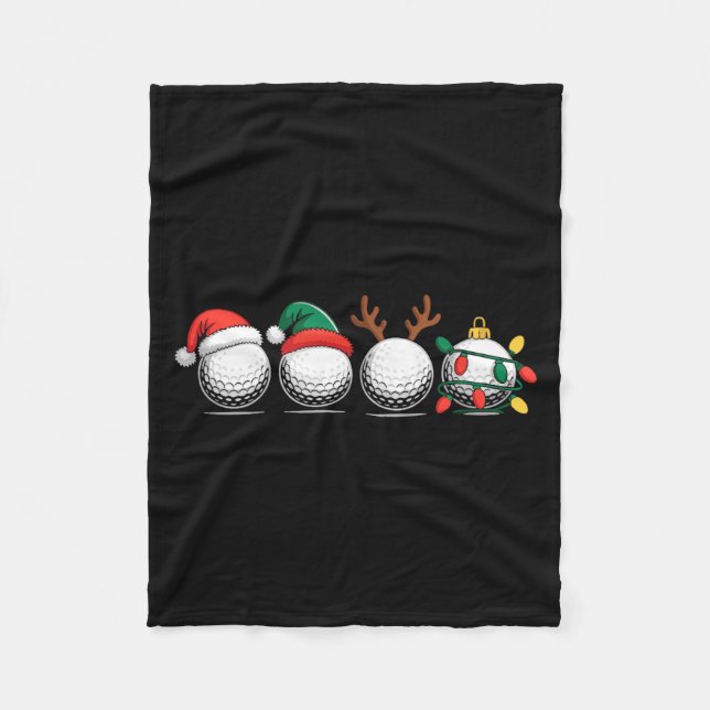 Christmas Golf Player, X-mas  Fleece Blanket (Front)