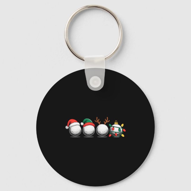 Christmas Golf Player, X-mas  Key Ring (Front)