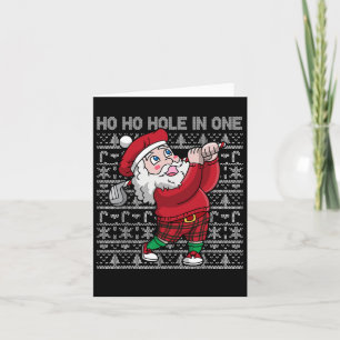 Christmas Golf Santa Claus Ho Ho Hole In One Golfi Card