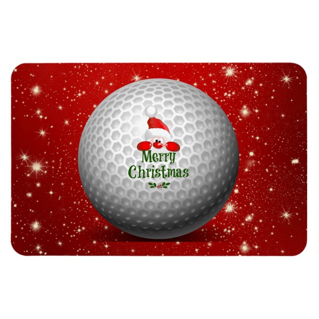 Christmas Golf Santa Design Magnet (Horizontal)