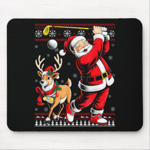 Christmas Golf Santa Golfer Christmas Pajama Reind Mouse Mat