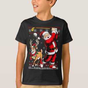 Christmas Golf Santa Golfer Christmas Pajama Reind T-Shirt