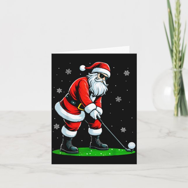Christmas Golf Santa Golfer Xmas Funny Christmas G Card (Front)