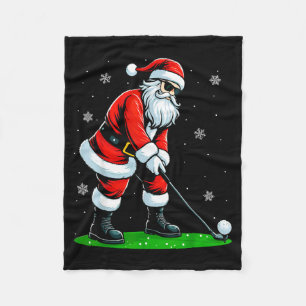 Christmas Golf Santa Golfer Xmas Funny Christmas G Fleece Blanket
