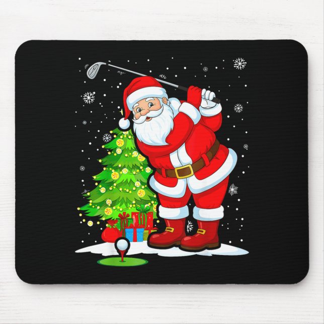 Christmas Golf Santa Golfer Xmas Funny Christmas G Mouse Mat (Front)