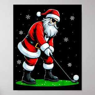 Christmas Golf Santa Golfer Xmas Funny Christmas G Poster