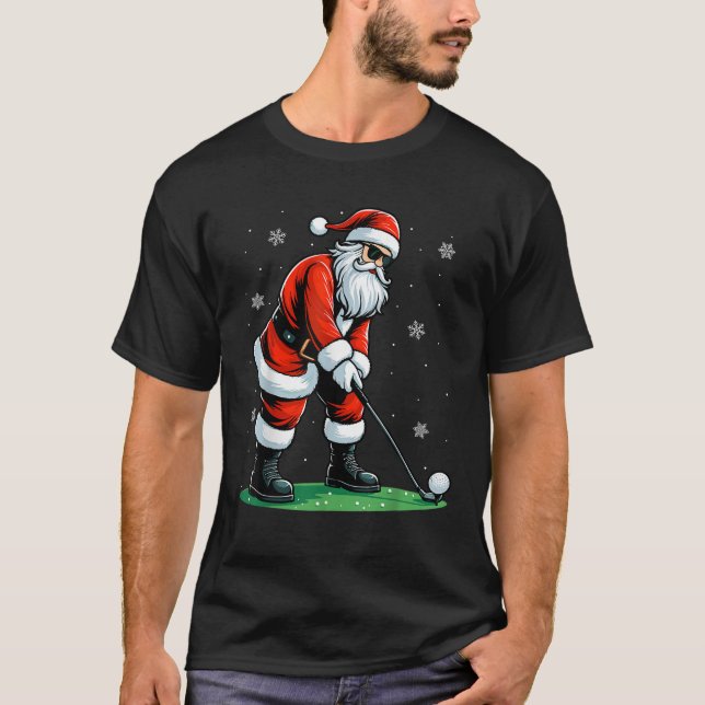 Christmas Golf Santa Golfer Xmas Funny Christmas G T-Shirt (Front)