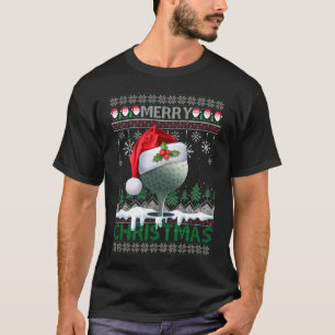 Christmas Golf Santa Hat Golfer Funny Ugly Xmas Go T-Shirt