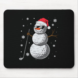 Christmas Golf Snowman Hat Santa Xmas Golfer Mens Mouse Mat