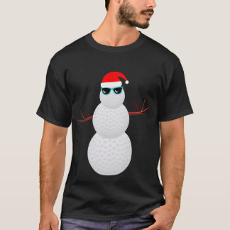 Christmas Golf Snowman Santa Hat Gift T-Shirt