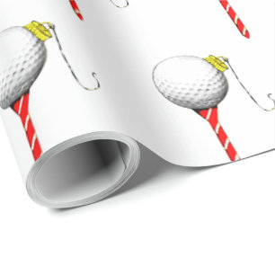 Christmas Golf Tee Gift Wrapping Paper