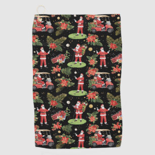 Christmas Golf Winter Santa Watercolor Pattern Towel