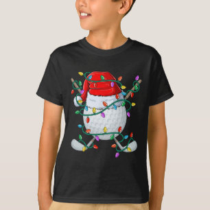 Christmas Golf Xmas Santa Sports Hat Golfer Golfin T-Shirt