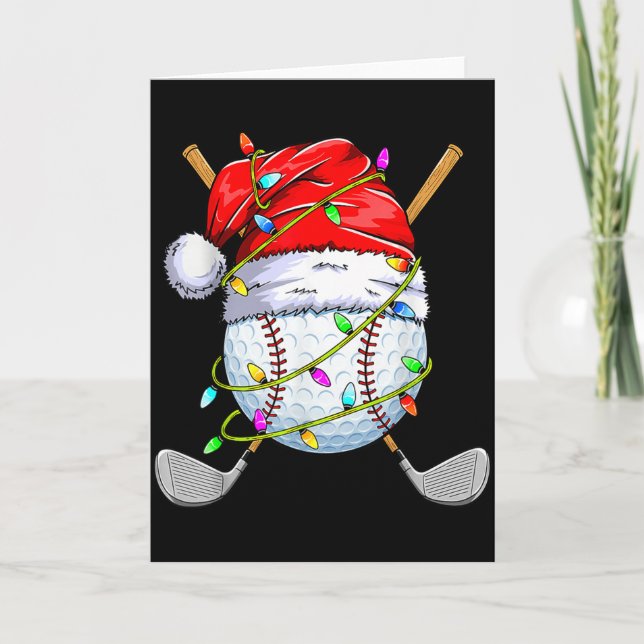 Christmas Golfball Playe Santa Golfer Xmas Funny G Card (Front)