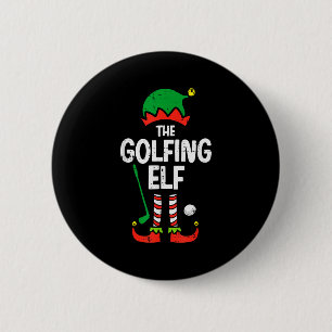 Christmas Golfing Elf Xmas Golf Family Match Golfe 6 Cm Round Badge