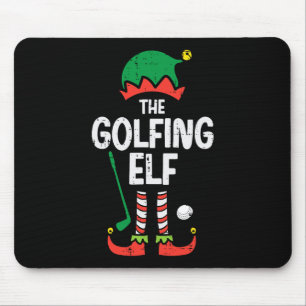 Christmas Golfing Elf Xmas Golf Family Match Golfe Mouse Mat