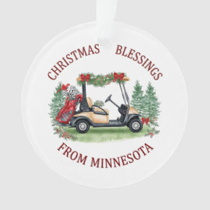 Christmas Golfing in Minnesota Holiday Ornament