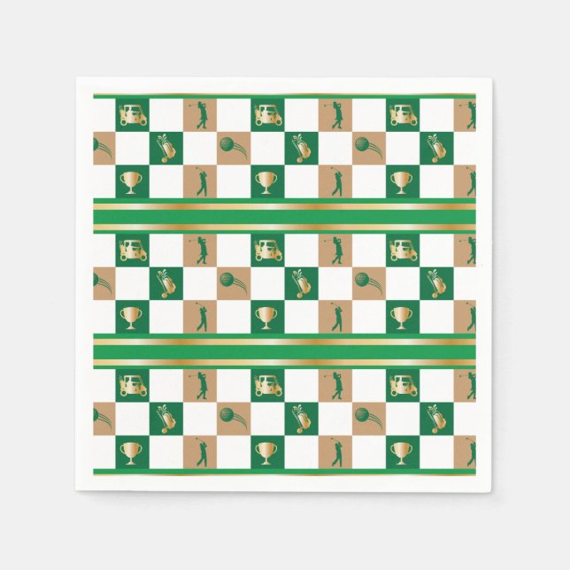 Christmas Golfing - Minimalist Golf Pattern Napkin (Front)