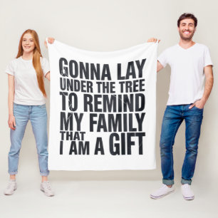 Christmas Gonna Lay Under The Tree Xmas Family  Fleece Blanket