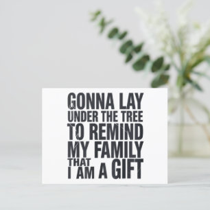 Christmas Gonna Lay Under The Tree Xmas Family  Holiday Postcard