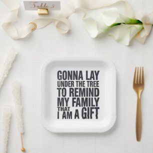 Christmas Gonna Lay Under The Tree Xmas Family Paper Plate