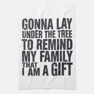Christmas Gonna Lay Under The Tree Xmas Family  Tea Towel