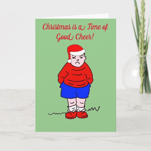 Christmas Good Cheer Cartoon Holiday Card (Front)