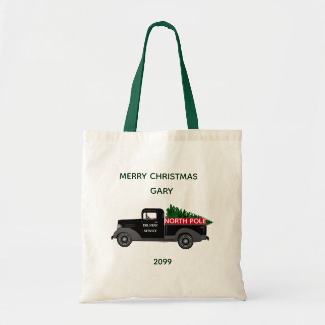 Christmas Goodie Bag Vintage Truck Gift (Front)