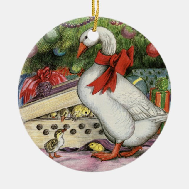 Christmas Goose Ceramic Tree Decoration (Front)