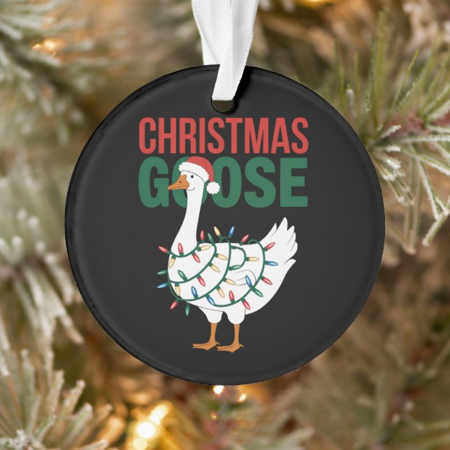Christmas Goose Lights Cute Holiday  Ornament (Tree)