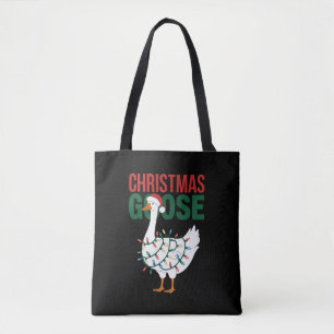 Christmas Goose Lights Cute Holiday Tote Bag