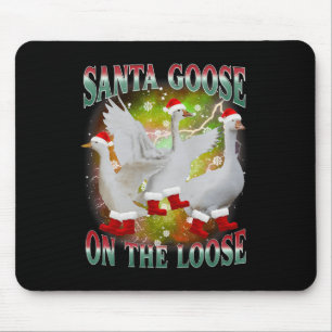 Christmas Goose On The Loose Santa Silly Goose Ani Mouse Mat