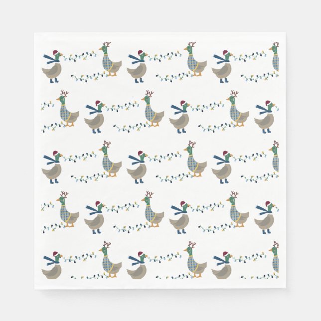Christmas Goose On White Napkin (Front)