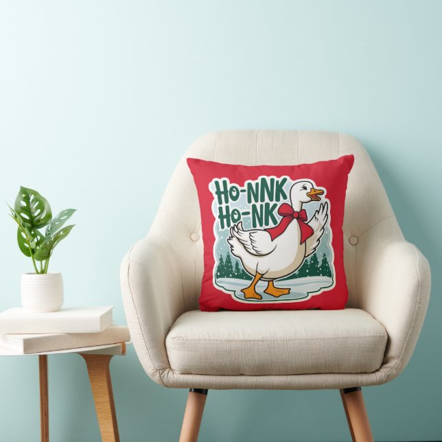 Christmas Goose Throw Pillow (Chair)