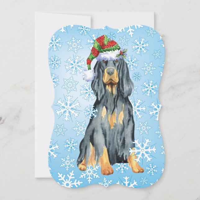 Christmas Gordon Setter Holiday Card (Front)