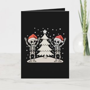 Christmas Goth Dancing Skeletons Xmas Holiday Card