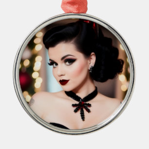 Christmas Goth Girl Xmas Holiday Ornament