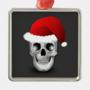 Christmas Goth Skull Santa Claus Metal Tree Decoration