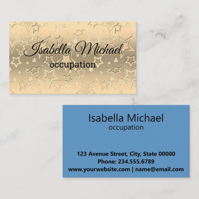 Christmas gradient glitter shine confetti stars fu business card (Front/Back)