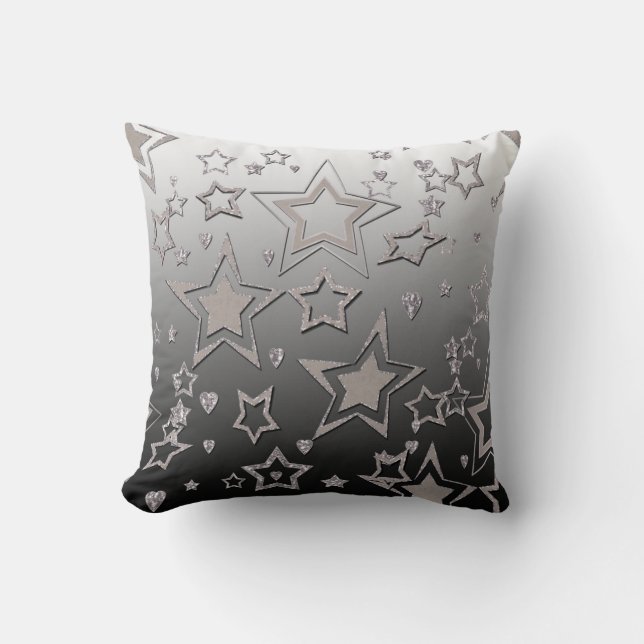 Christmas gradient glitter shine confetti stars fu cushion (Front)