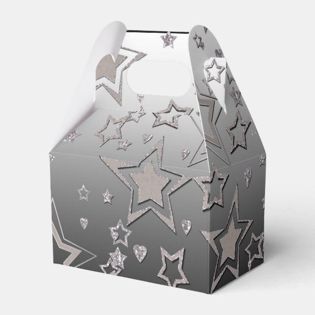 Christmas gradient glitter shine confetti stars fu favour box (Front Side)