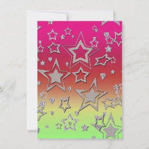 Christmas gradient glitter shine confetti stars fu invitation
