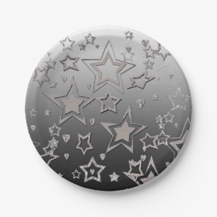 Christmas gradient glitter shine confetti stars fu paper plate