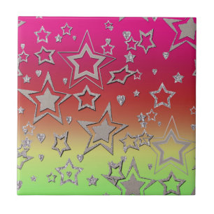 Christmas gradient glitter shine confetti stars fu tile