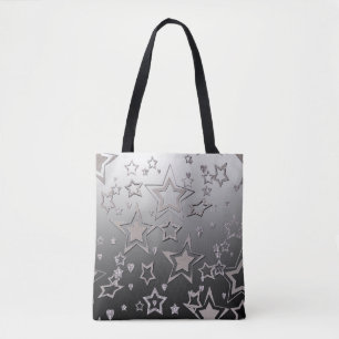 Christmas gradient glitter shine confetti stars fu tote bag