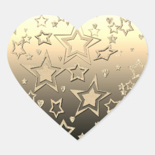 Christmas gradient glitter shine confetti stars heart sticker